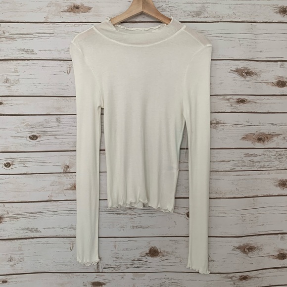 Abound Tops - ABOUND | Ruffle Turtle Neck Long Sleeve Shirt
